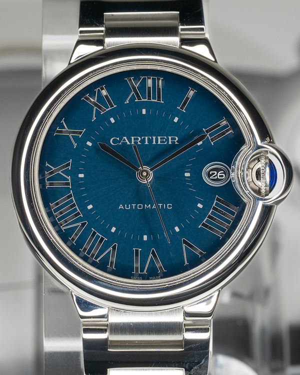 2022 Cartier Ballon Bleu 40MM Blue Dial Steel Bracelet (WSBB0061)