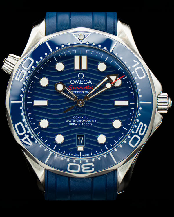 2022 Omega Seamaster Diver 300M 42MM Blue Dial Rubber Strap (210.32.42.20.03.001)