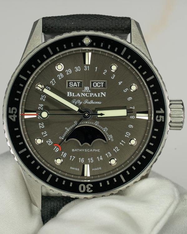 2023 Blancpain Fifty Fathoms Bathyscaphe 43MM Grey Dial Textile Strap (5054-1110-B52A)