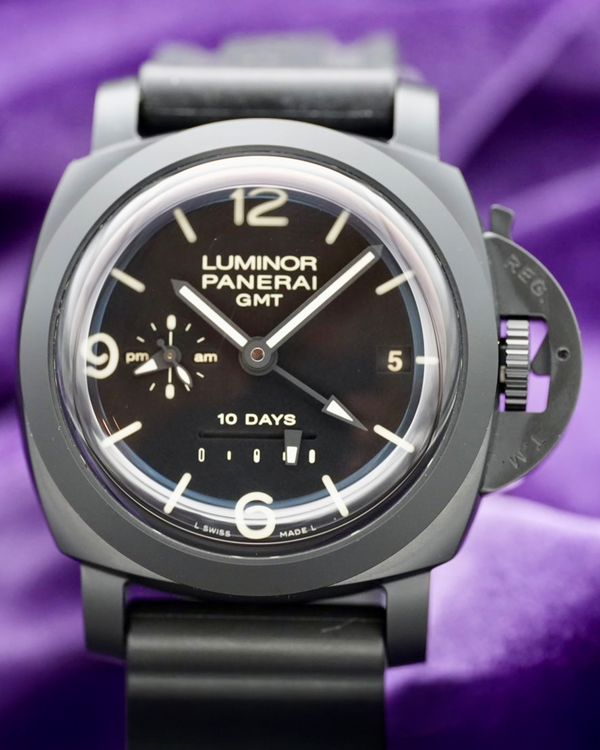 2021 Panerai Luminor 1950 10 Days GMT 44MM Black Dial Rubber Strap (PAM00335)