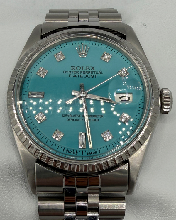 Rolex Datejust 36MM Aftermarket Turquoise Dial Jubilee Bracelet (1603)