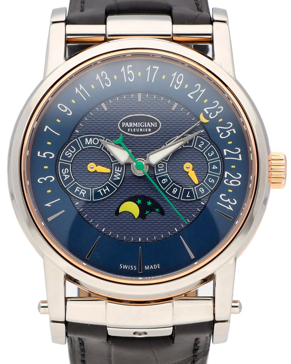 2026 Parmigiani Fleurier Tonda Transforma Retrograde Annual Calendar 43MM Blue Dial Leather Strap (PFC272-1002500)