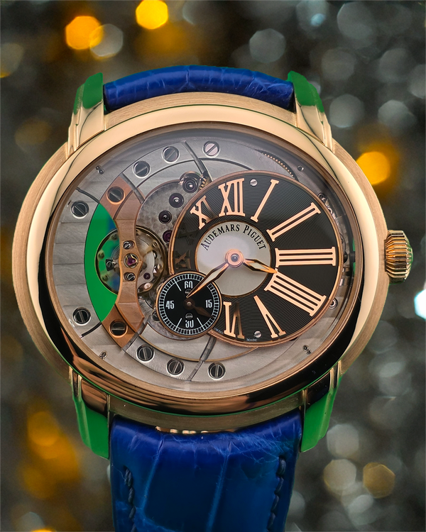 Audemars Piguet Millenary 4101 47MM Skeleton Dial Aftermarket Leather Strap (15350OR.OO.D093CR.01)