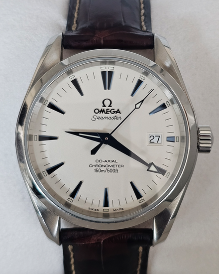 No Reserve - Omega Seamaster Aqua Terra 39.2MM White Dial Leather Strap (2803.33.37)