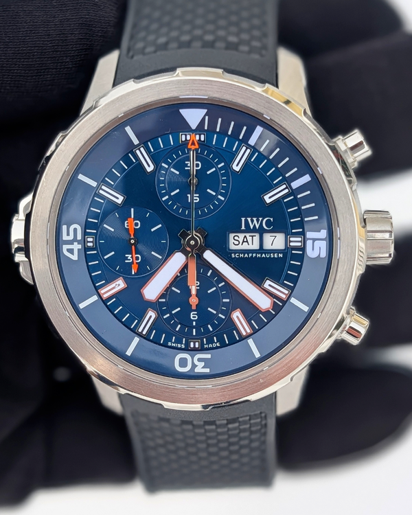 IWC Schaffhausen Aquatimer Chronograph 44MM Blue Dial Rubber Strap (IW376805)
