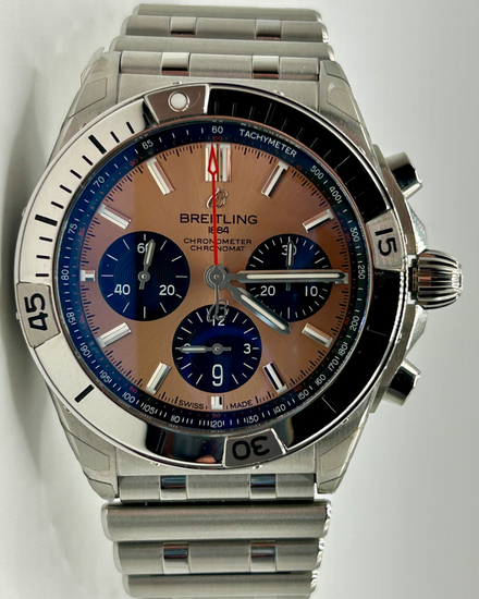 Breitling Chronomat B01 42MM Copper Dial Steel Bracelet (AB0134)