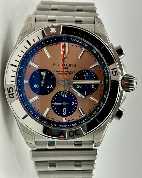 Breitling Chronomat B01 42MM Copper Dial Steel Bracelet (AB0134)