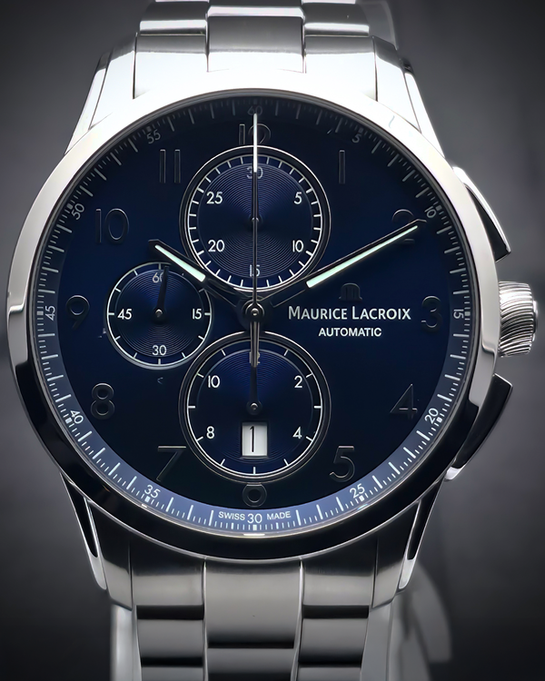 Maurice Lacroix Pontos Chronograph 43MM Blue Dial Steel Bracelet (PT6388-SS002-420-1)
