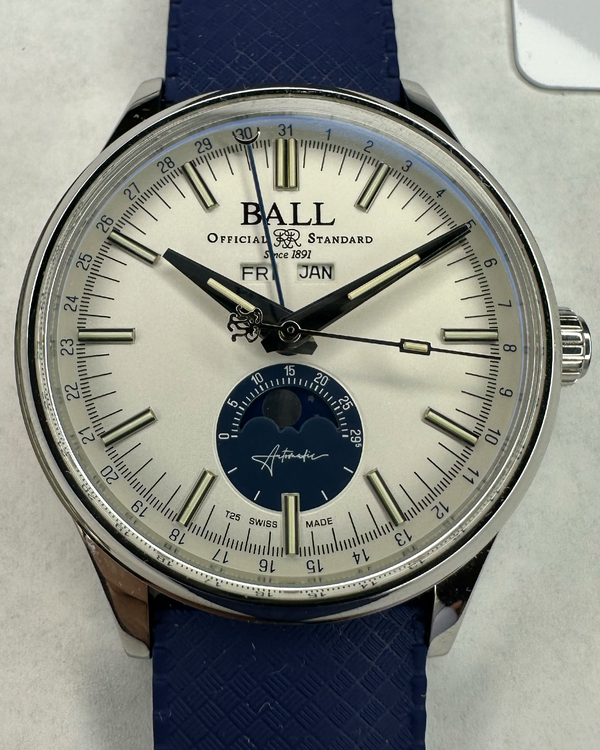 2025 Ball Engineer II Moon Calendar L.E. 40MM White Dial Rubber Strap (NM3016C-S1J-WH)