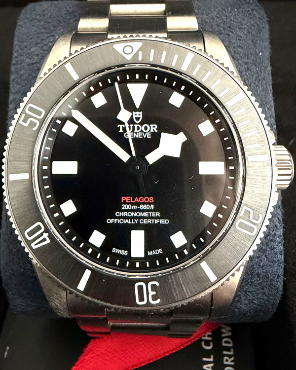 No Reserve - 2023 Tudor Pelagos 39MM Black Dial Titanium Bracelet (25407N)