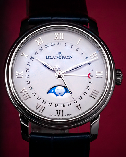 2023 Blancpain Villeret Quantième Phases de Lune 33.2MM White Dial Leather Strap (6126-1127-55B)