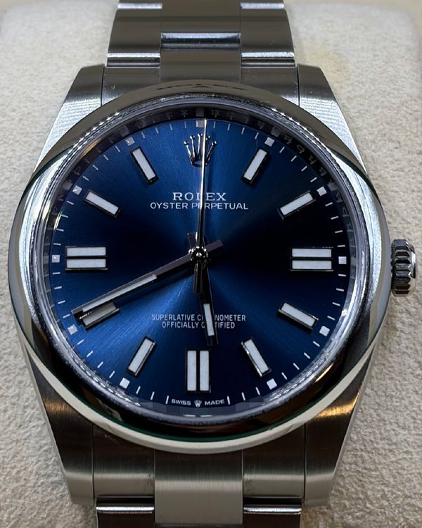 2023 Rolex Oyster Perpetual 41MM Blue Dial Oyster Bracelet (124300)