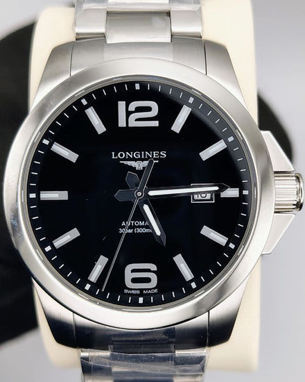 Longines Conquest 43MM Black Dial Steel Bracelet (L3.778.4.58.6)