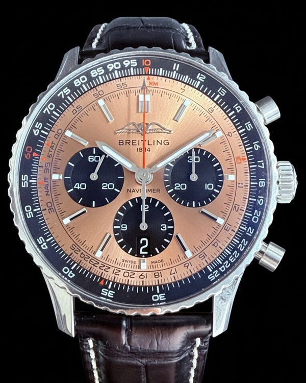 SR: 4 DAY Breitling Navitimer B01 Chronogrpah 43MM Bronze Dial Leather Strap (AB0138241K1P1)