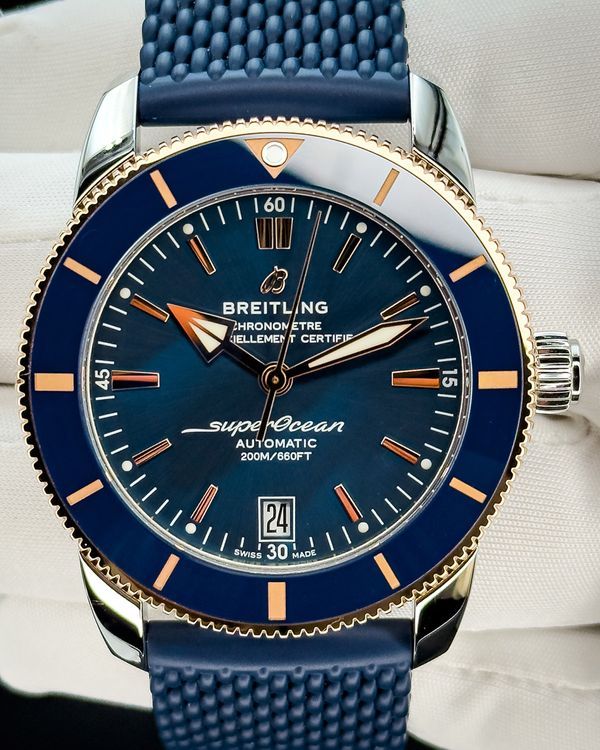 No Reserve - 2025 Breitling Superocean Heritage B20 42MM Blue Dial Rubber Strap (UB2010)