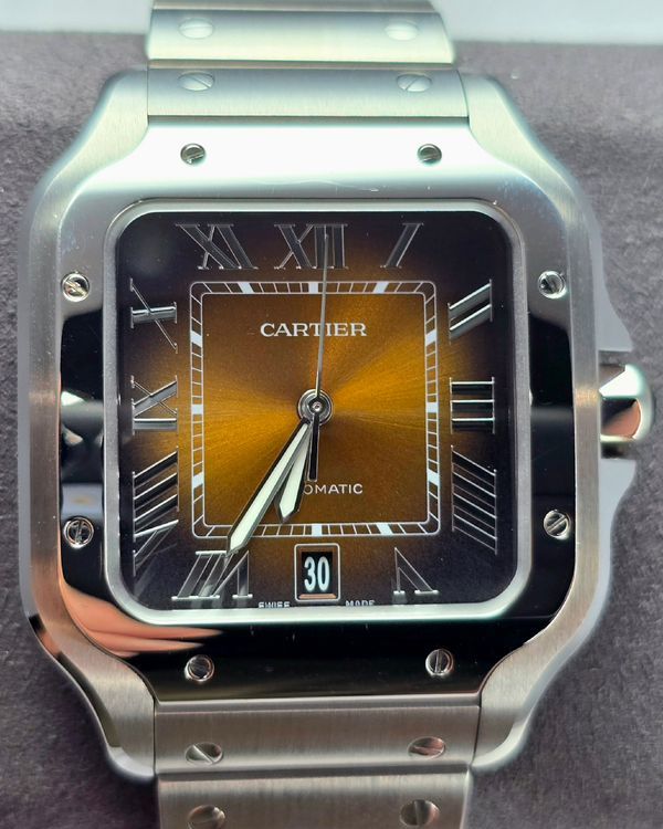 2024 Cartier Santos De Cartier 39.8MM Brown "Ombré" Dial Steel Bracelet (WSSA0064)