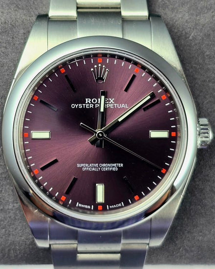 Rolex Oyster Perpetual 39MM Purple Dial Oyster Bracelet (114300)