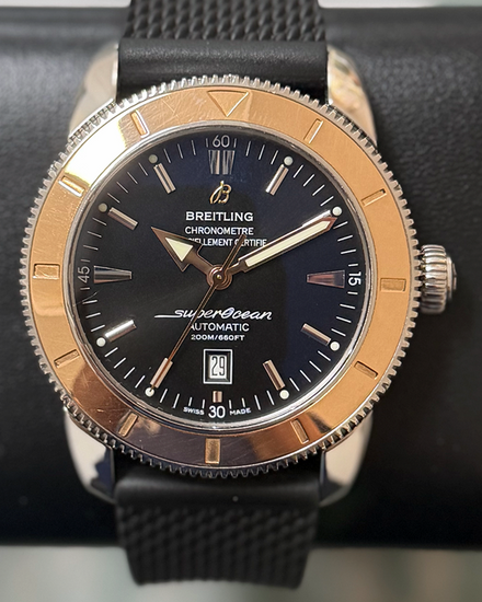 Breitling Superocean Heritage 46MM Black Dial Rubber Strap (U17320)