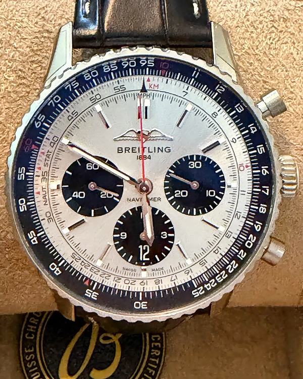 2026 Breitling Navitimer B01 Chronograph 43MM Silver Dial Leather Strap (AB0138241G1P1)