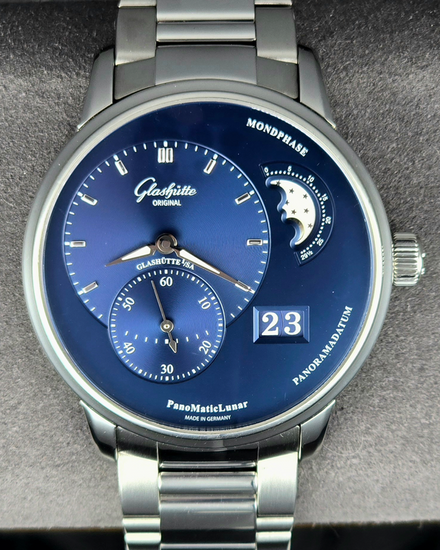 2025 Glashütte Original PanoMaticLunar 40MM Blue Dial Steel Bracelet (1-90-02-46-32-71)