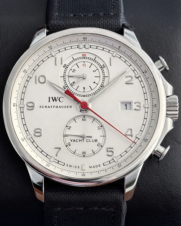 IWC Schaffhausen Portugieser Yacht Club Chronograph 45.4MM Silver Dial Textile Strap (IW390211)