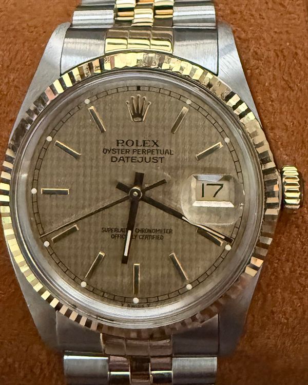 Rolex Datejust 36MM Champagne "Houndstooth" Dial Two-Tone Jubilee Bracelet  (16013)