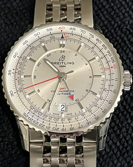 2026 Breitling Navitimer GMT 41MM Silver Dial Steel Bracelet (A32310)