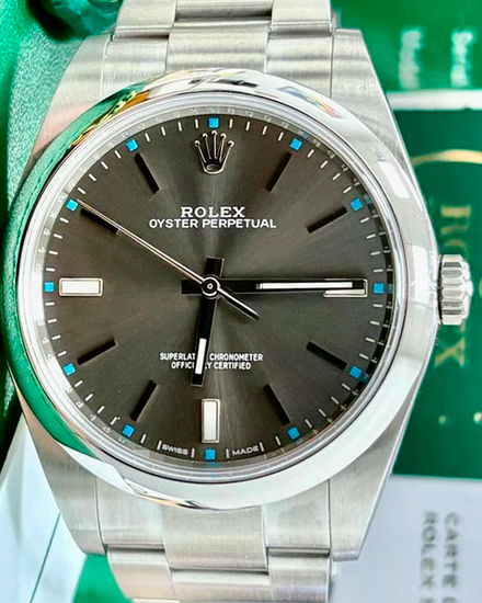 2018 Rolex Oyster Perpetual 39MM Rhodium Dial Oyster Bracelet (114300)
