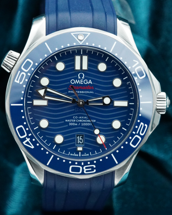 2021 Omega Seamaster Diver 300M 42MM Blue Dial Rubber Strap (210.32.42.20.03.001)