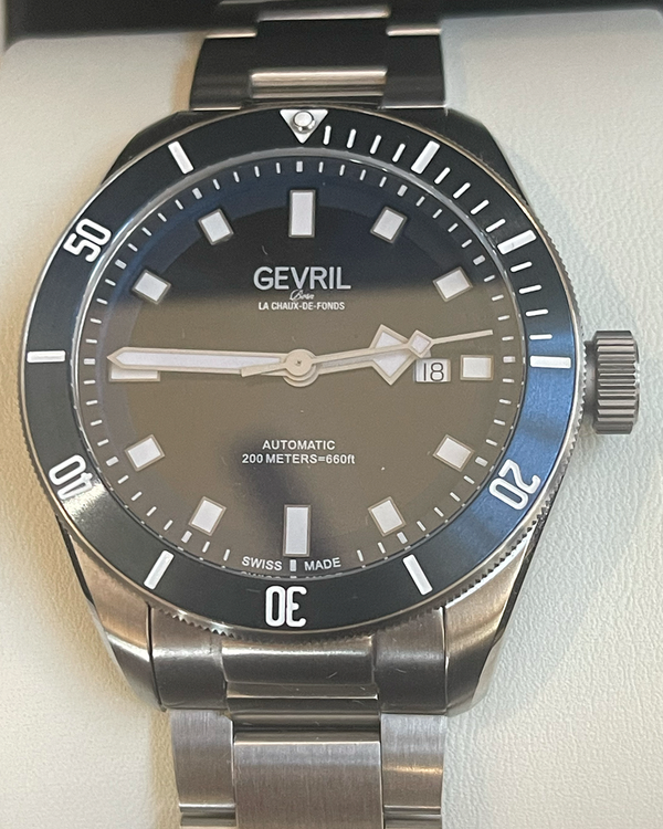 No Reserve - Gevril Yorkville 43MM Blue Dial Steel Bracelet (48601)
