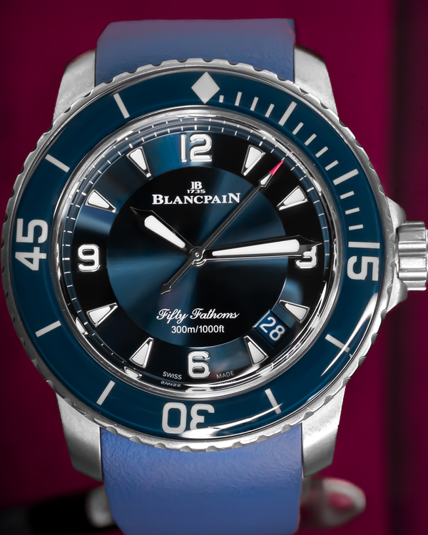 2019 Blancpain Fifty Fathoms 45MM Blue Dial Rubber Strap (5015-12B40-052A)