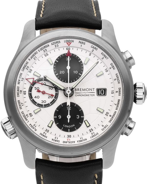 Bremont ALT1-B Worldtimer 43MM White Dial Leather Strap (ALT1-WT-WH-R-S)