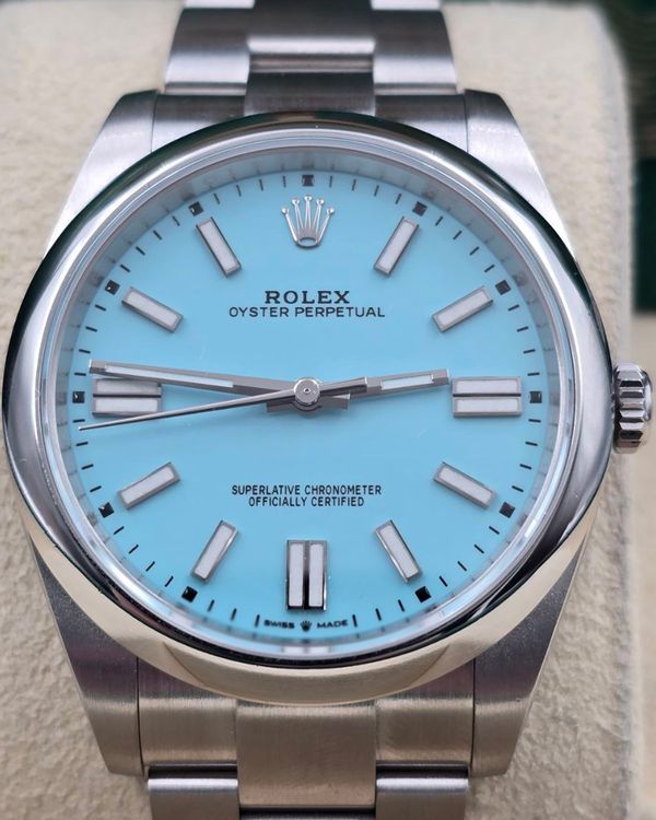 2022 Rolex Oyster Perpetual 41MM Turquoise Dial Oyster Bracelet (124300)
