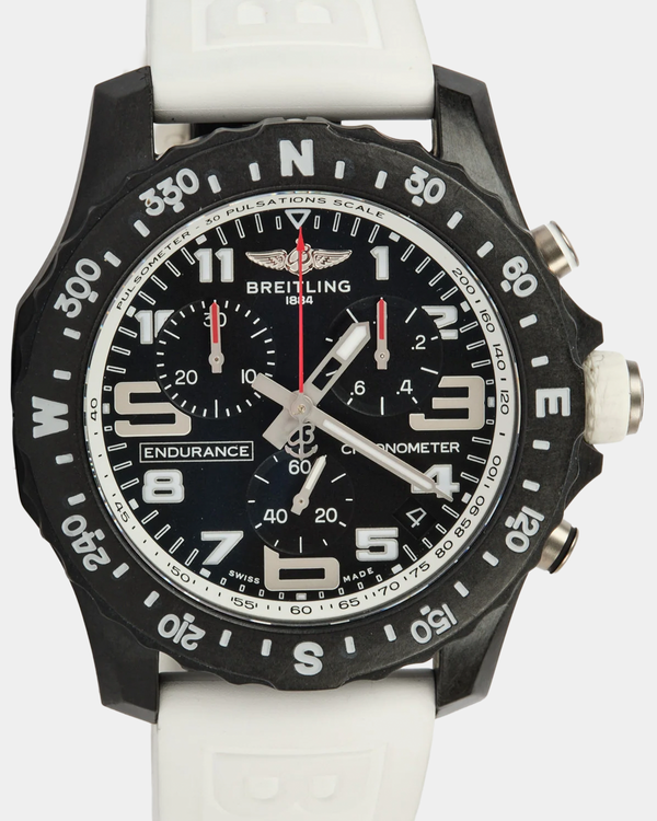 2023 Breitling Endurance Pro 44MM Quartz Black Dial Rubber Strap (X82310)