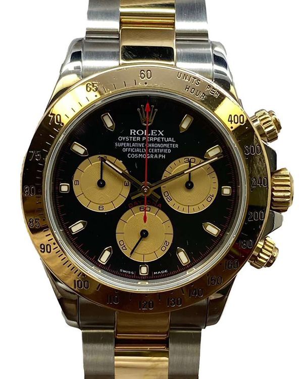 Rolex Cosmograph Daytona 40MM Black Dial Two-Tone Oyster Bracelet (116523)