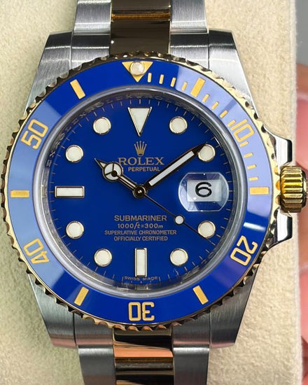 2009 Rolex Submariner Date "Bluesy" 40MM Blue Dial Two-Tone Oyster Bracelet (116613LB)