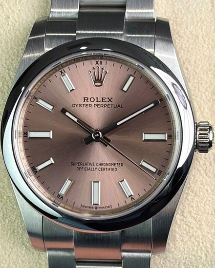 2020 Rolex Oyster Perpetual 34MM Sundust Dial Oyster Bracelet (124200)
