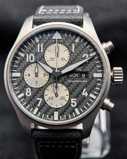 2021 IWC Schaffhausen Pilot "AMG Edition" 43MM Carbon Fiber Dial Leather Strap (IW377903)