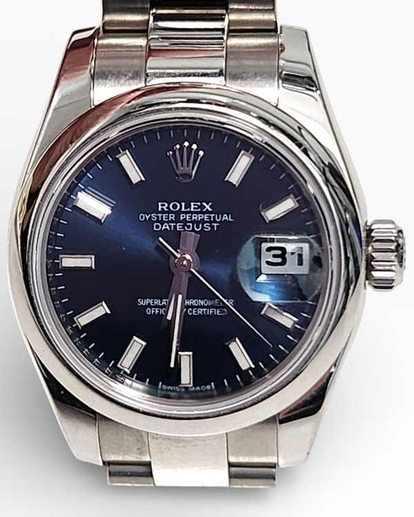 2009 Rolex Lady-Datejust 26MM Blue Dial Oyster Bracelet (179160)