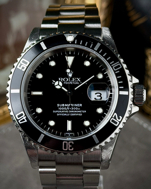 1999 Rolex Submariner Date 40MM Black Dial Oyster Bracelet (16610)