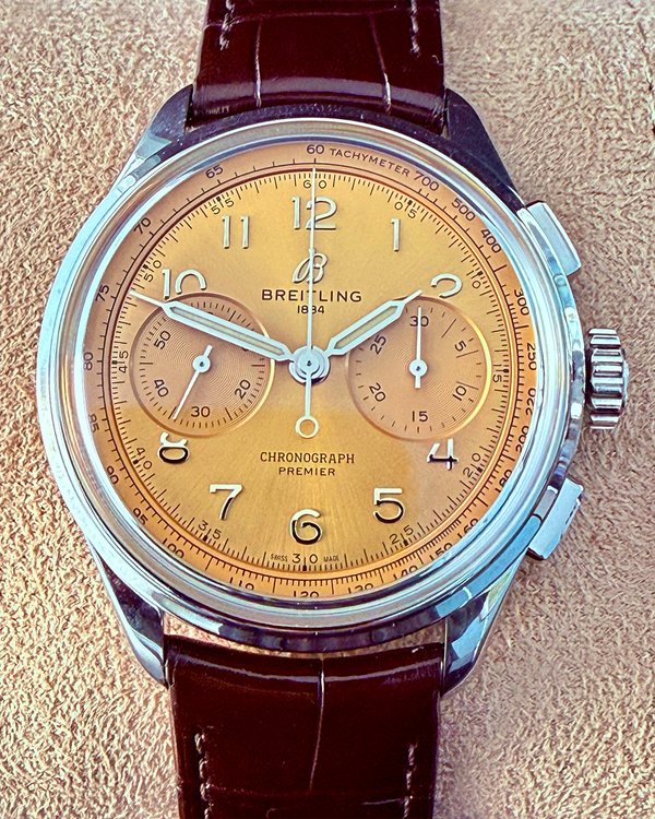 2024 Breitling Premier 40MM Champagne Dial Leather Strap (AB0930)