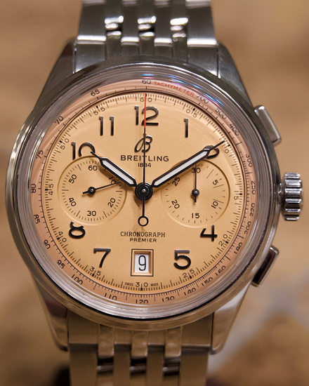 Breitling Premier B01 42MM Orange Dial Steel Bracelet (AB0145331K1A1)