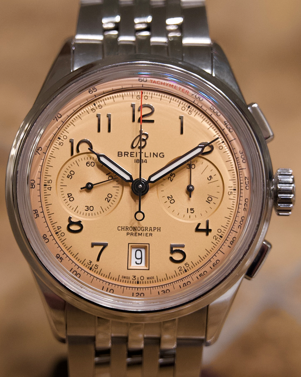 Breitling Premier B01 42MM Salmon Dial Steel Bracelet (AB0145)
