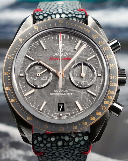 2023 Omega Speedmaster Dark Side of the Moon "Grey Side" 44.25MM Meteorite Dial Aftermarket Leather Strap (311.63.44.51.99.001)