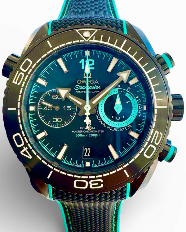 2024 Omega Seamaster Planet Ocean "ETNZ" Deep Black 45.5MM Black Dial Rubber Strap (215.92.46.51.01.003)