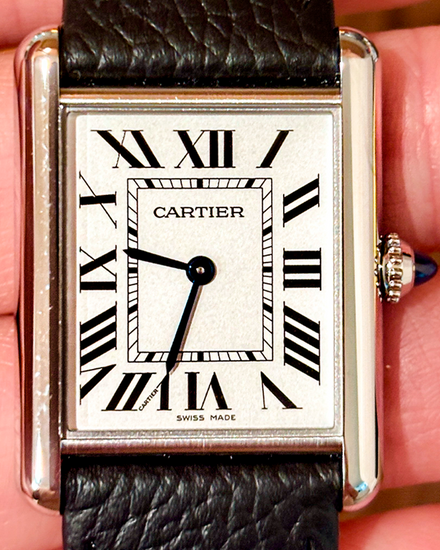 2025 Cartier Tank 33.7MM Quartz Silver Dial Leather Strap (WSTA0109)