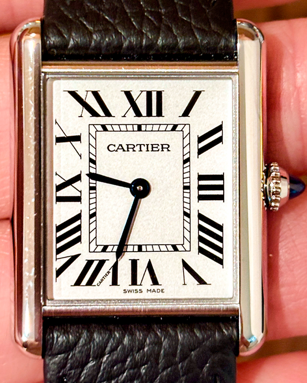2025 Cartier Tank 25.5MM Quartz Silver Dial Leather Strap (WSTA0109)