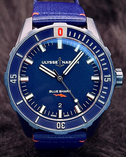 2021 Ulysse Nardin Diver Blue Shark L.E. 42MM Blue Dial Textile Strap (8163-175/93-BLUESHARK)