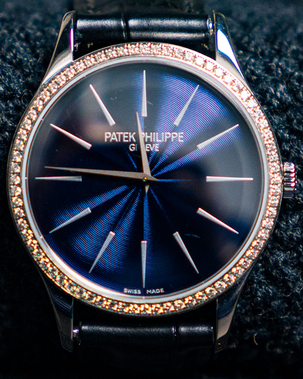 Patek Philippe Calatrava 33MM Blue Dial Leather Strap (4897G-001)