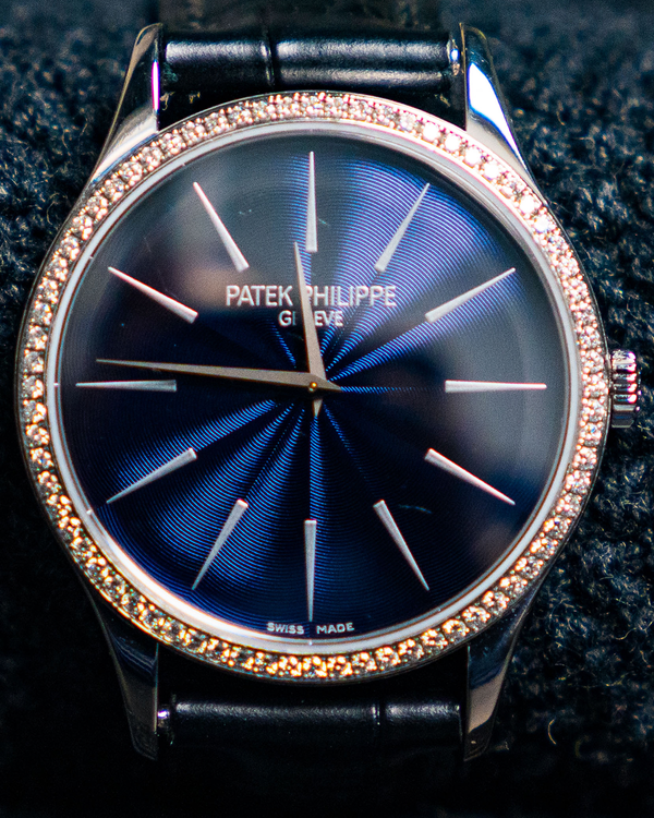 Patek Philippe Calatrava 33MM Blue Dial Leather Strap (4897G-001)